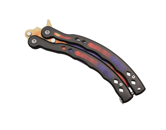 Cuțit butterfly cu lamă colorată și mâner din aluminiu