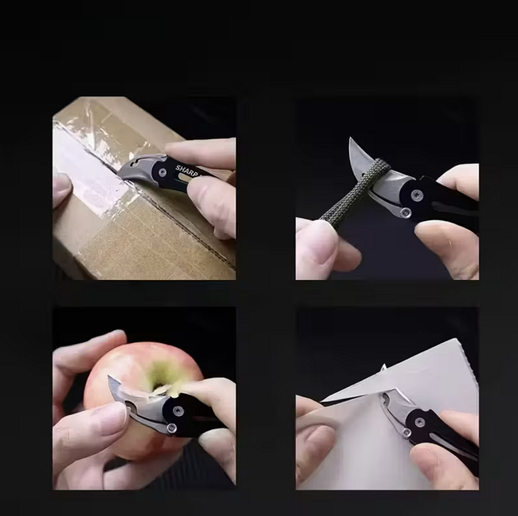 Mini skládací zakřivený nůž na klíče – kompaktní EDC nástroj