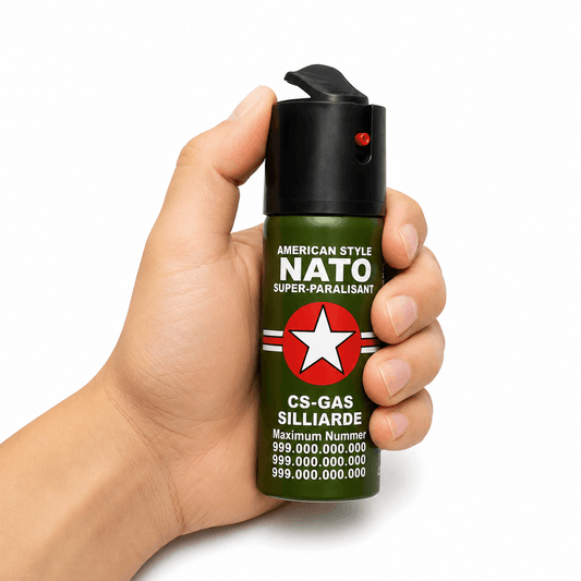 Paralyzující sprej NATO CS-GAS 60 ml – sebeobranný sprej s tryskou Jet do 3 m