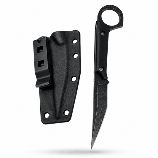 Cuțit Black Airsoft Shadow Ring cu teacă