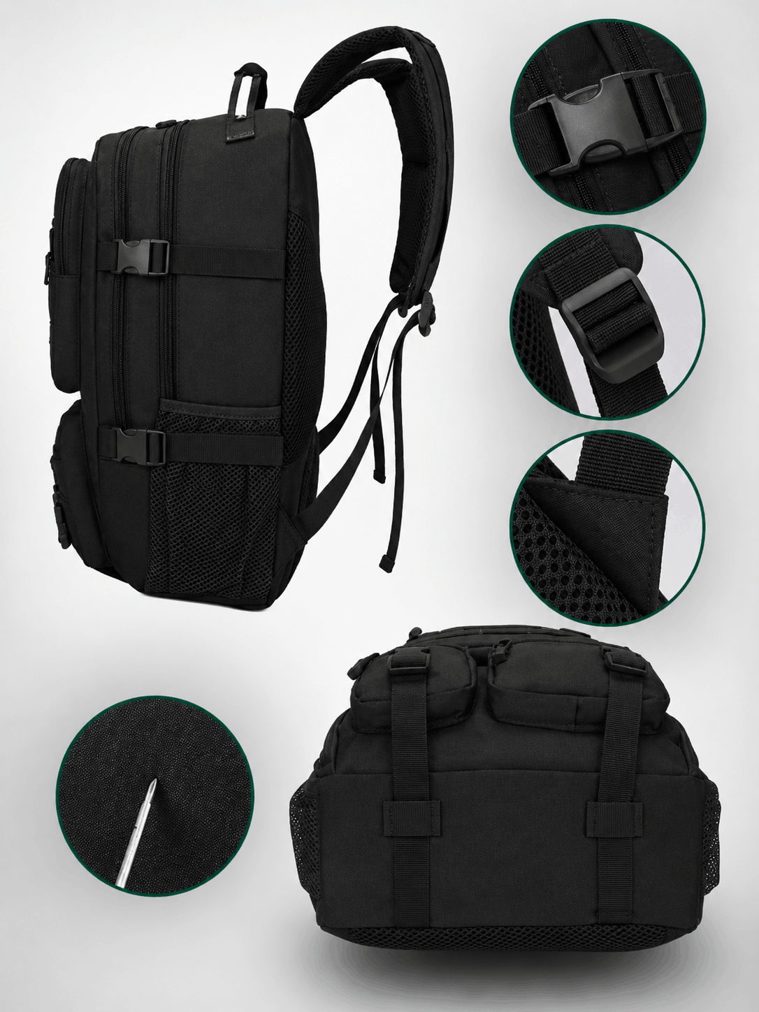 Taktický batoh Black Airsoft Tactical Backpack 35L 600D