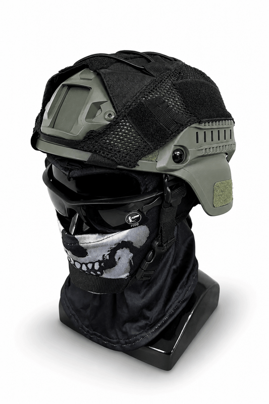 Husă tactică pentru cască BlackAirsoft cu corzi elastice și velcro