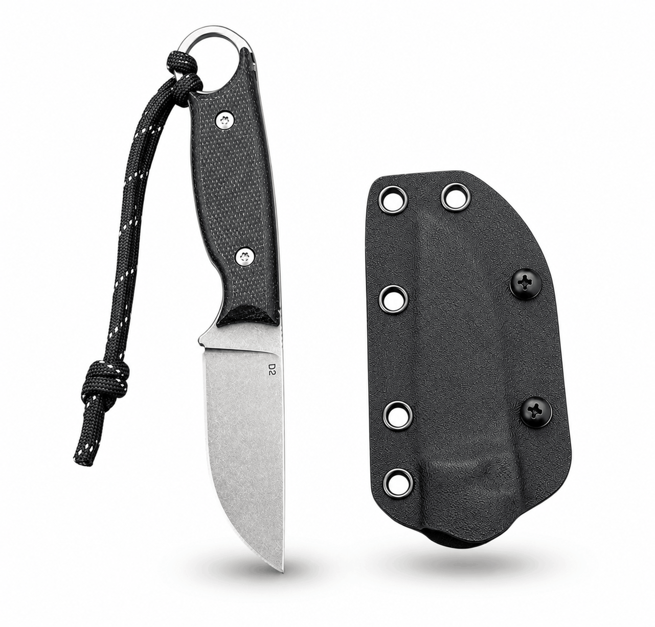 Kompaktní taktický nůž BlackAirsoft HUNTER MINI D2 s pouzdrem KYDEX a rukojetí G10