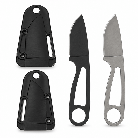 Cuțit compact cu structură scheletică BlackAirsoft SKELETON RING, cu teacă