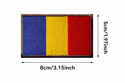 Vyšívaná nášivka velcro 5x8 cm - rumunská vlajka