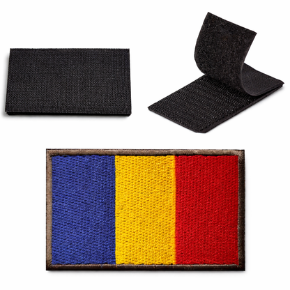 Vyšívaná nášivka velcro 5x8 cm - rumunská vlajka