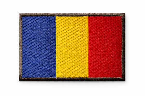 Vyšívaná nášivka velcro 5x8 cm - rumunská vlajka