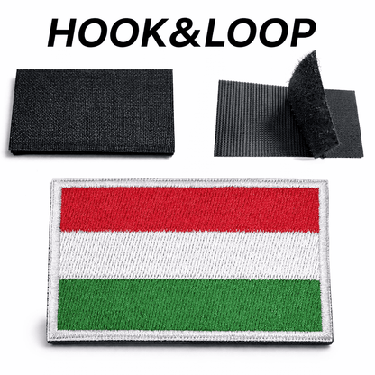 Vyšívaná nášivka velcro 5x8 cm - maďarská vlajka