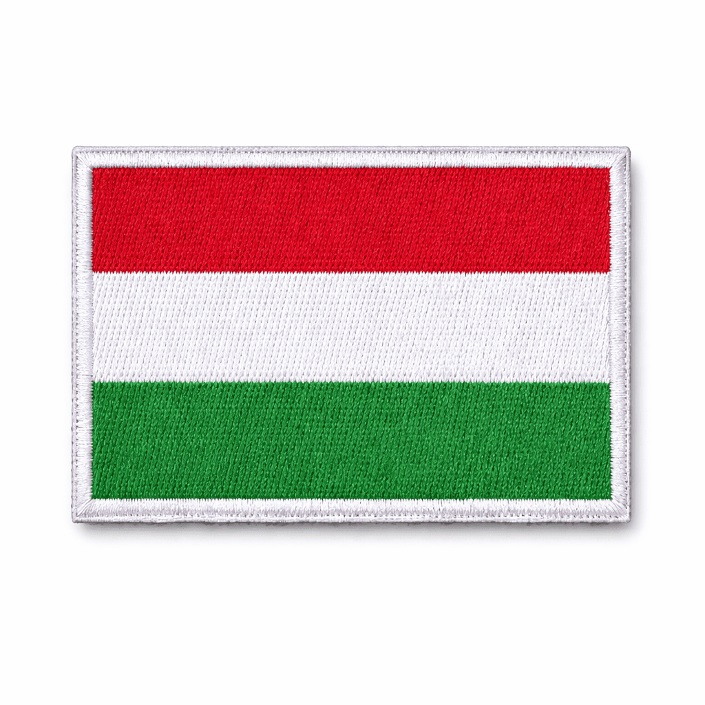 Vyšívaná nášivka velcro 5x8 cm - maďarská vlajka
