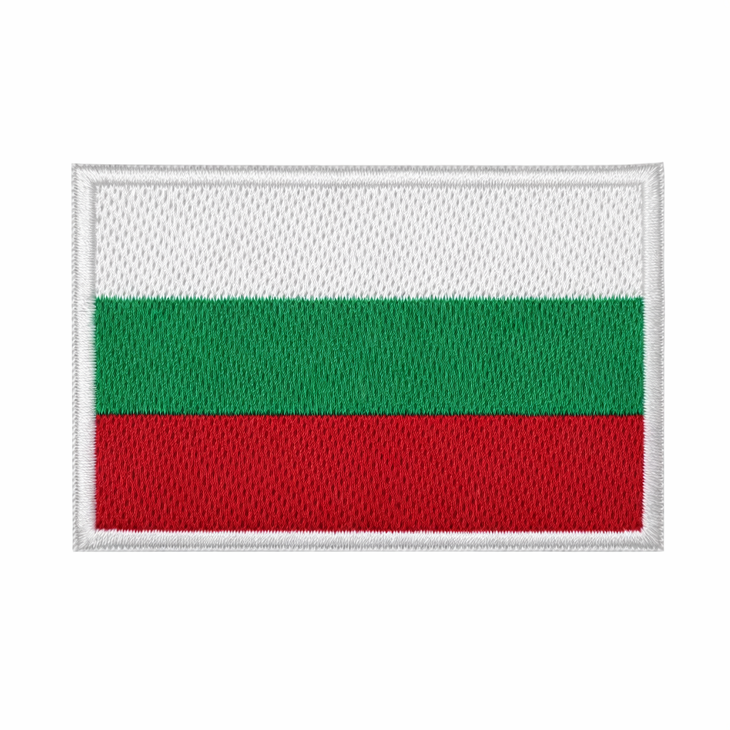 🎁 Vyšívaná nášivka velkro 5x8 cm - bulharská vlajka (100% zdarma)