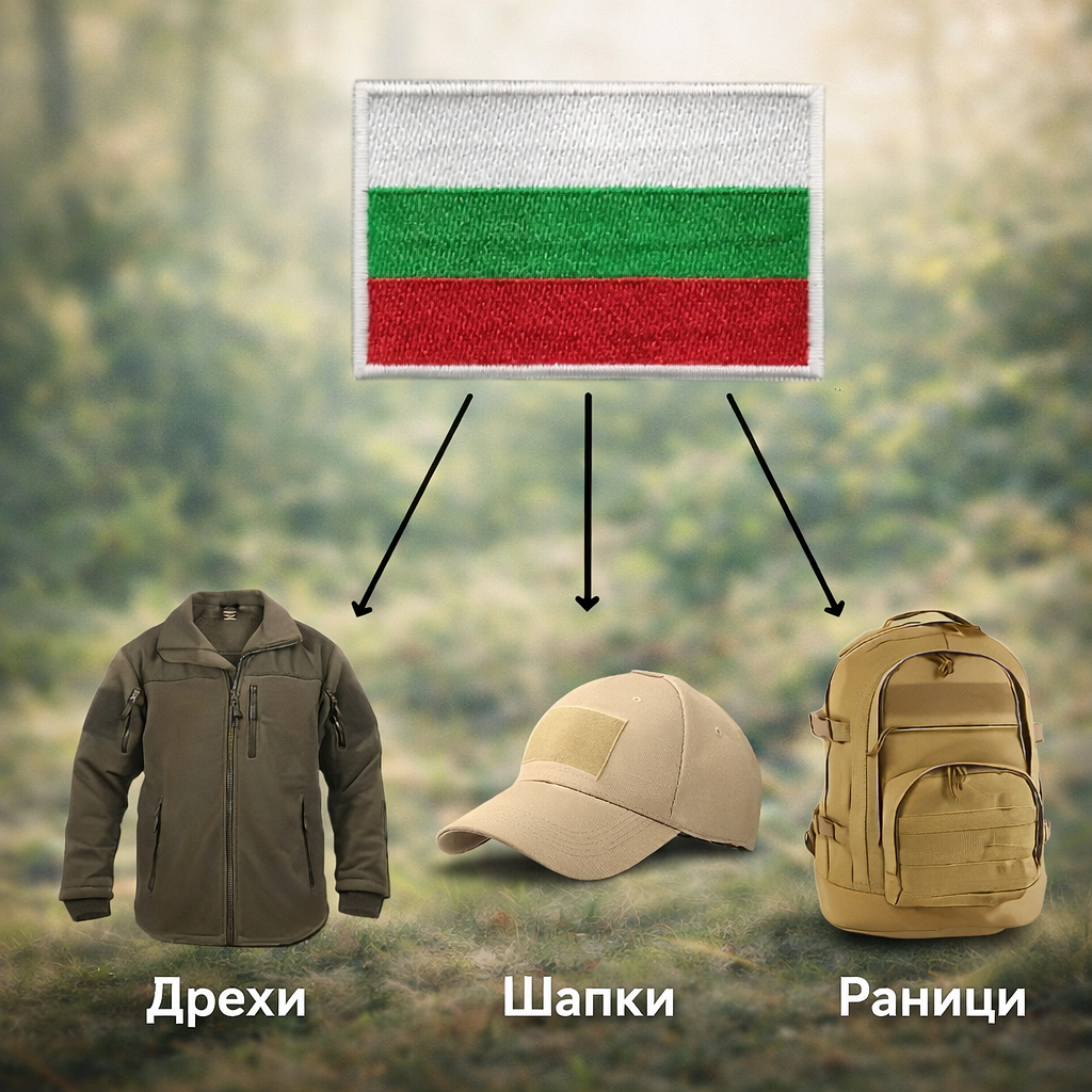 Vyšívaná nášivka velcro 5x8 cm - bulharská vlajka