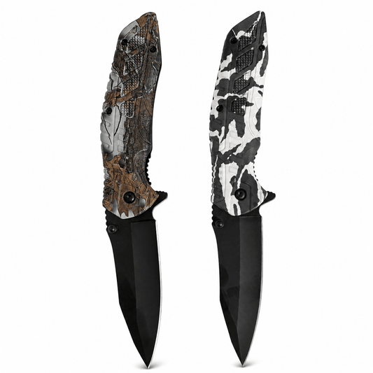 Cuțit pliabil WILD CAMO cu aprinzător din feroceriu – 21 cm