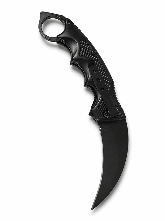 Karambit nůž Black Airsoft skládací s prstencem