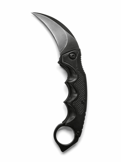 Karambit nůž Black Airsoft skládací s prstencem