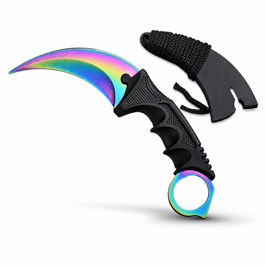 Cuțit karambit Rainbow 21 cm cu husă de protecție
