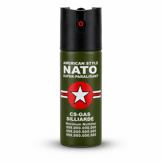 Paralyzující sprej NATO CS-GAS 60 ml – sebeobranný sprej s tryskou Jet do 3 m
