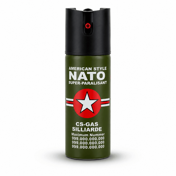 Pálivý sprej NATO CS-GAS 60 ml – obranný sprej s tryskou Jet do 3 m  