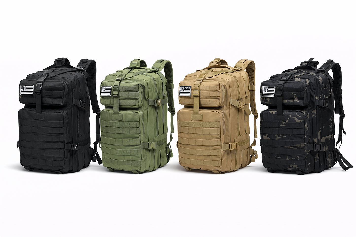 Taktický batoh 45L, velcro s vlajkou USA 900D
