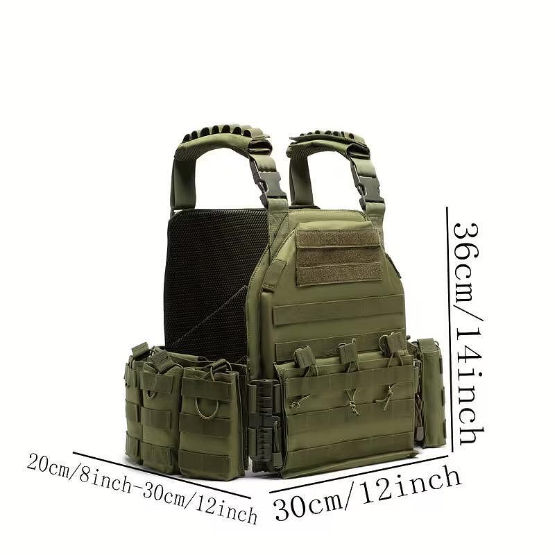 Taktická vesta Plate Carrier, MOLLE systém, s moduly - nastavitelná
