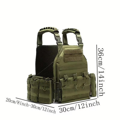 Taktická vesta Plate Carrier, MOLLE systém, s moduly - nastavitelná