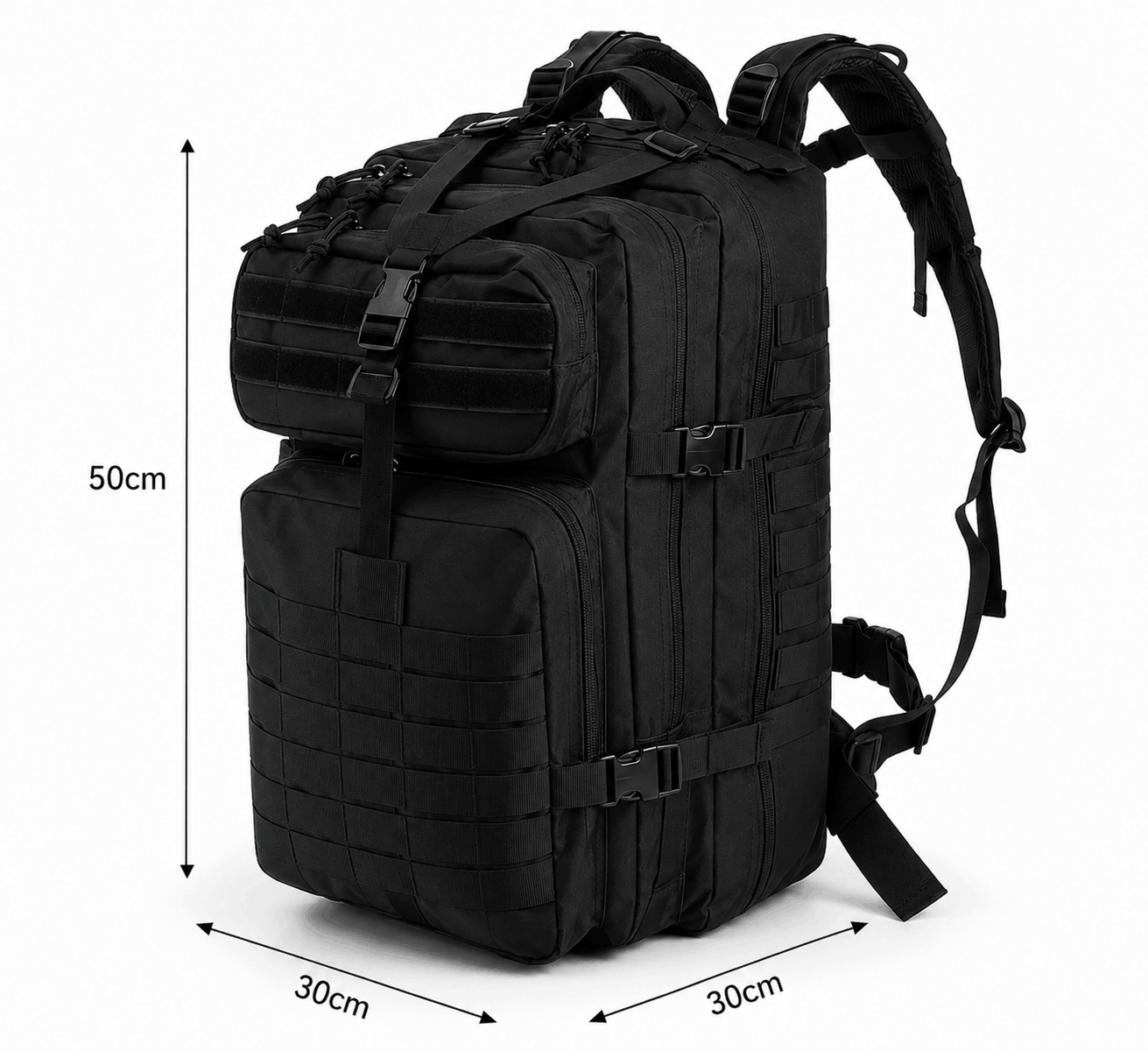 Taktický batoh 45L BlackAirsoft Ranger, s vlajkou na suchý zip 900D