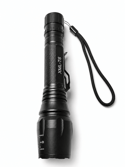 Taktická LED svítilna Black Airsoft sada s bateriemi a nabíječkou