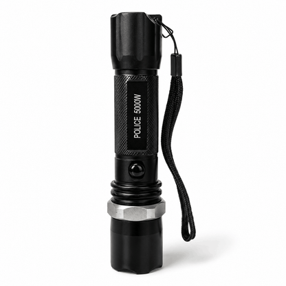 Taktická LED svítilna POLICE 5000W Black Airsoft sada s nabíječkou do auta