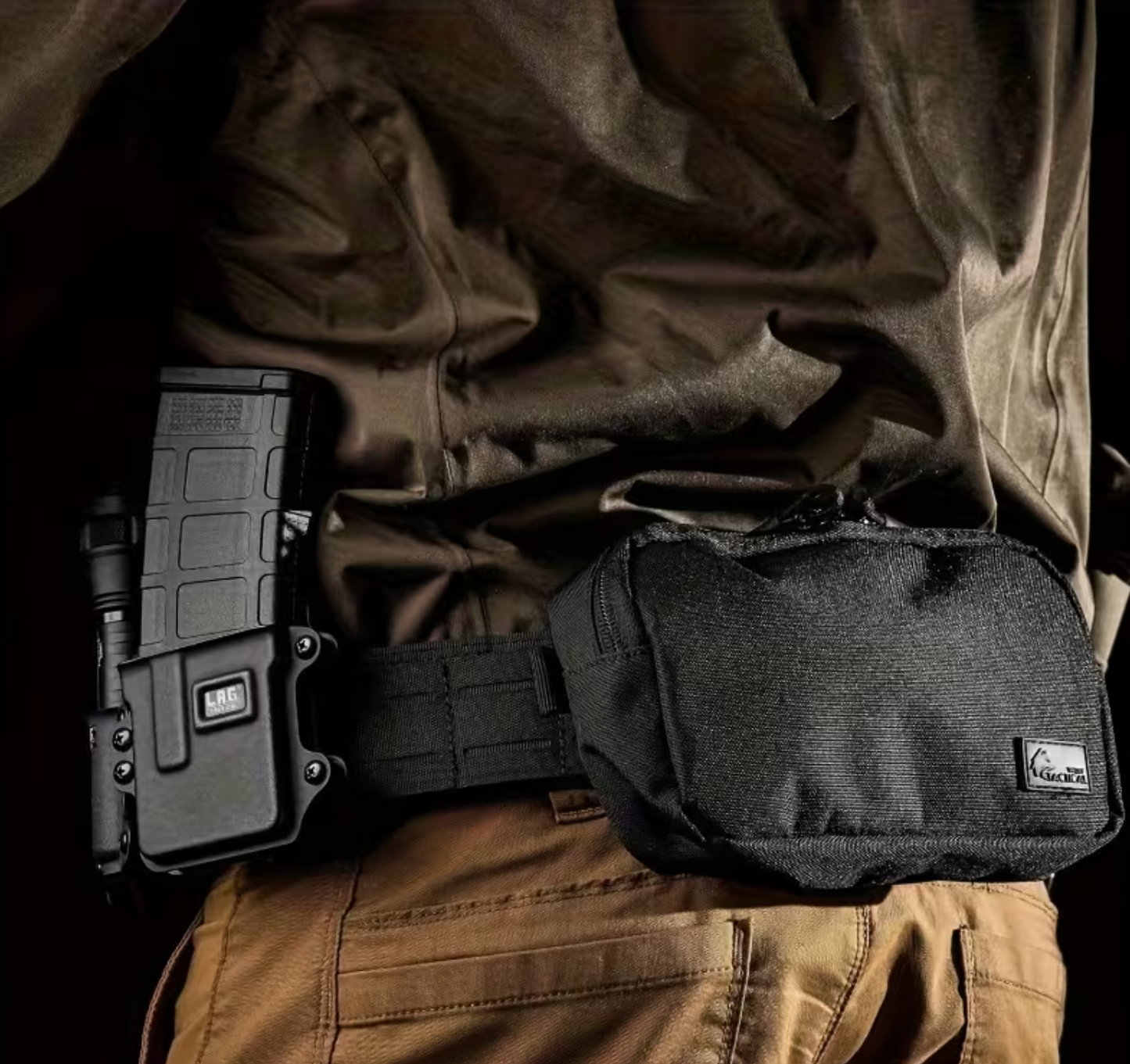Taktický MOLLE opasek s vnitřním opaskem a kovovou sponou - 130 cm