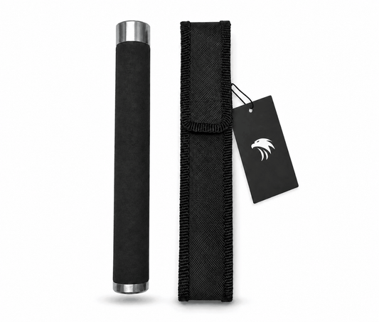 Baston telescopic din oțel Black Airsoft SILVER, 53 cm, cu husă