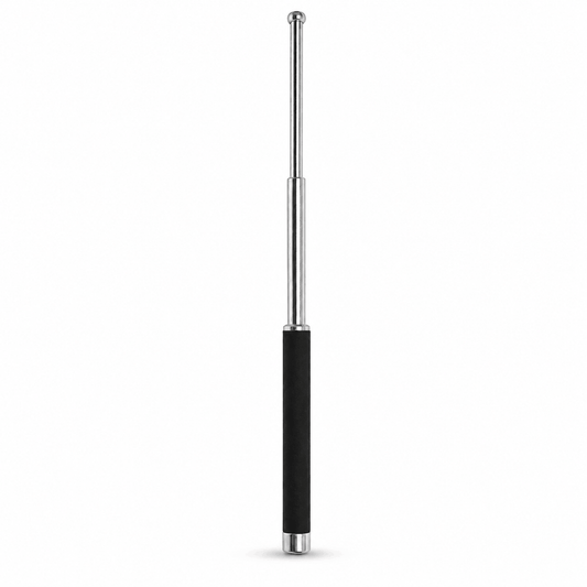 Baston telescopic din oțel Black Airsoft SILVER, 53 cm, cu husă